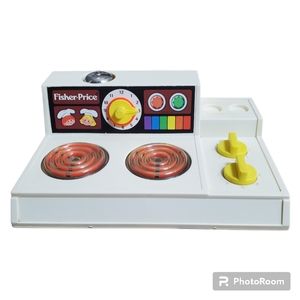 Vintage 1978 Fisher Price Stove Top Toy Range Glow Magic Burners #919 Made USA